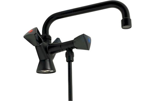 Warm en koudwaterkraan mat zwart - Zwenkarm - Afbeelding 2