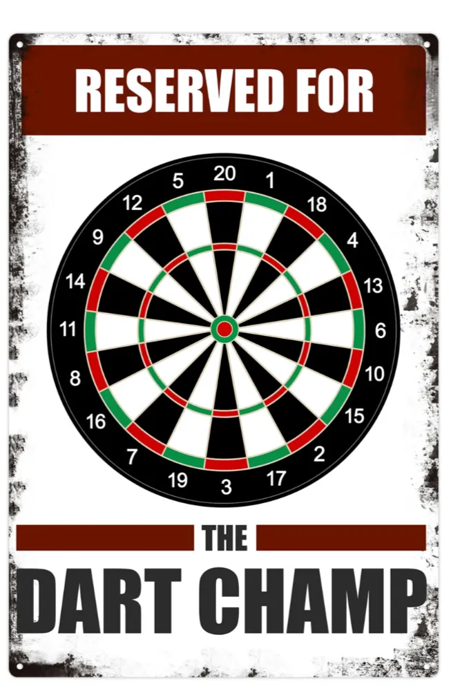 decoratiebord dart champ grappig bord voor darter mancave