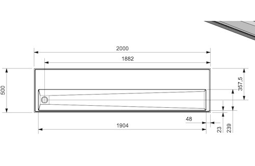 Reginox Tapblad 2000x500 mm Links - Afbeelding 4